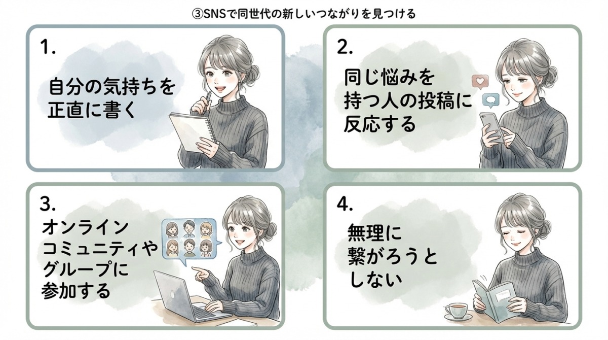 ③SNSで同世代の新しいつながりを見つける