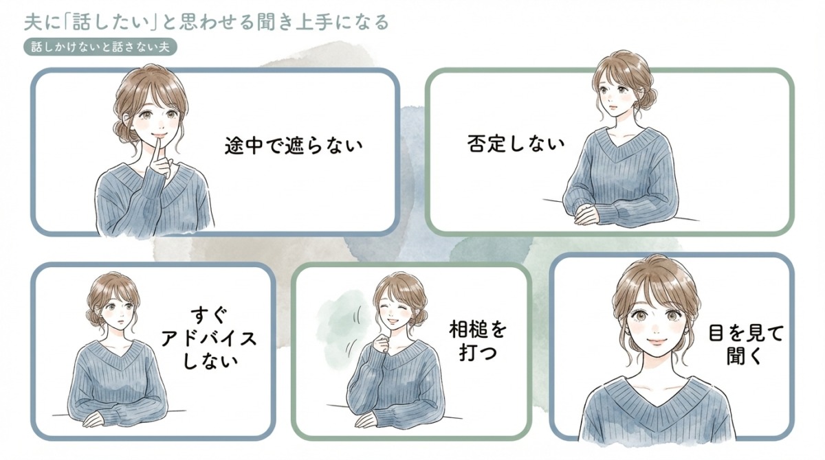 夫に「話したい」と思わせる聞き上手になる