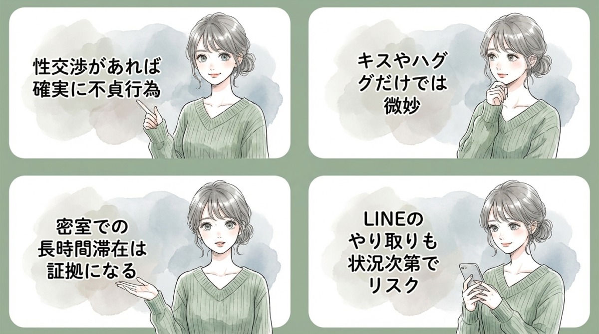 法律上の不貞行為との違いとグレーゾーン