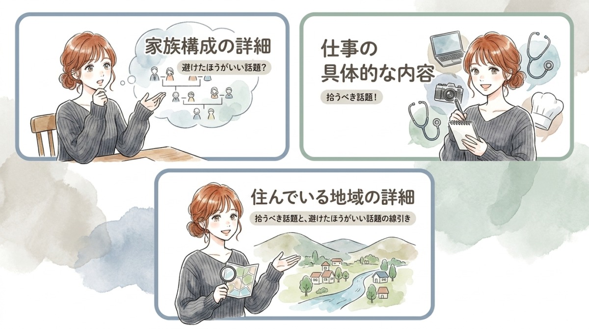 相手のプロフィールから拾うべき話題と、避けたほうがいい話題の線引き