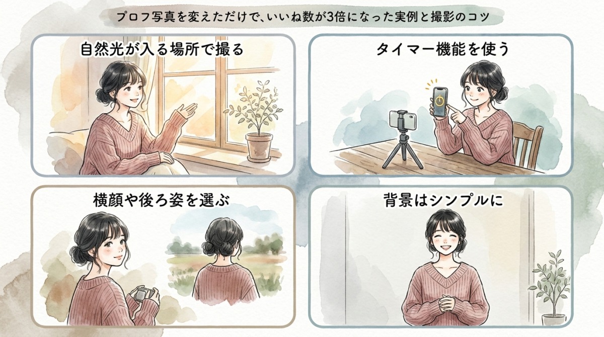 プロフ写真を変えただけで、いいね数が3倍になった実例と撮影のコツ