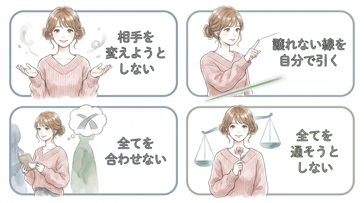 相手を変えようとせず、まず自分の「譲れないこと」を明確にする