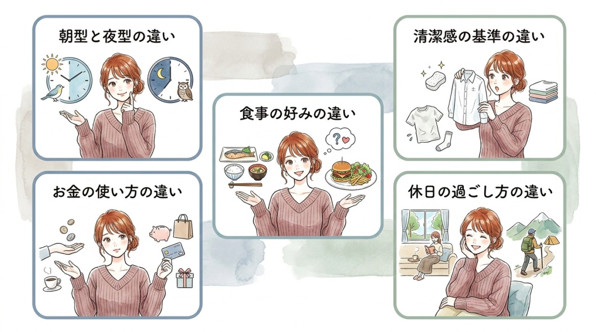 恋愛期間中は見えなかった、生活習慣の違いが表面化してくる