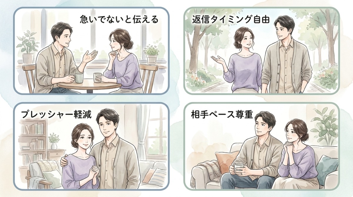 「待たせても大丈夫」という安心感を最初に伝えている