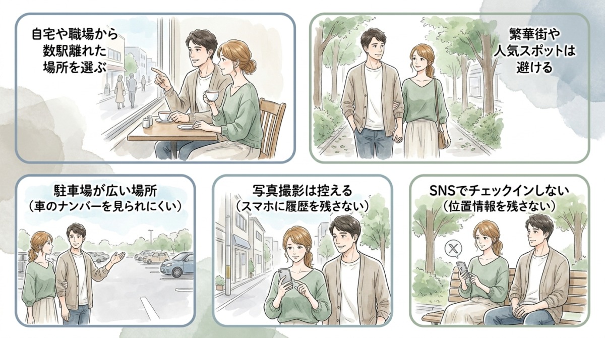 バレるリスクを最小限に抑えた場所選びをしている
