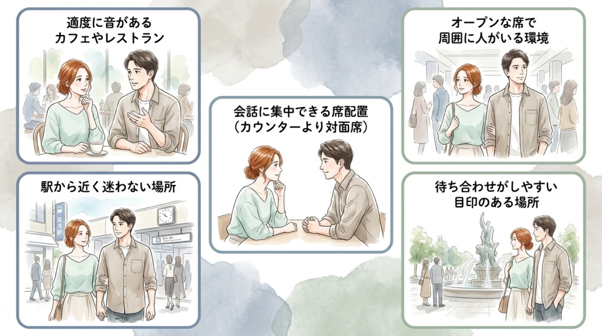 初対面の緊張を考慮していない場所選びが裏目に出る