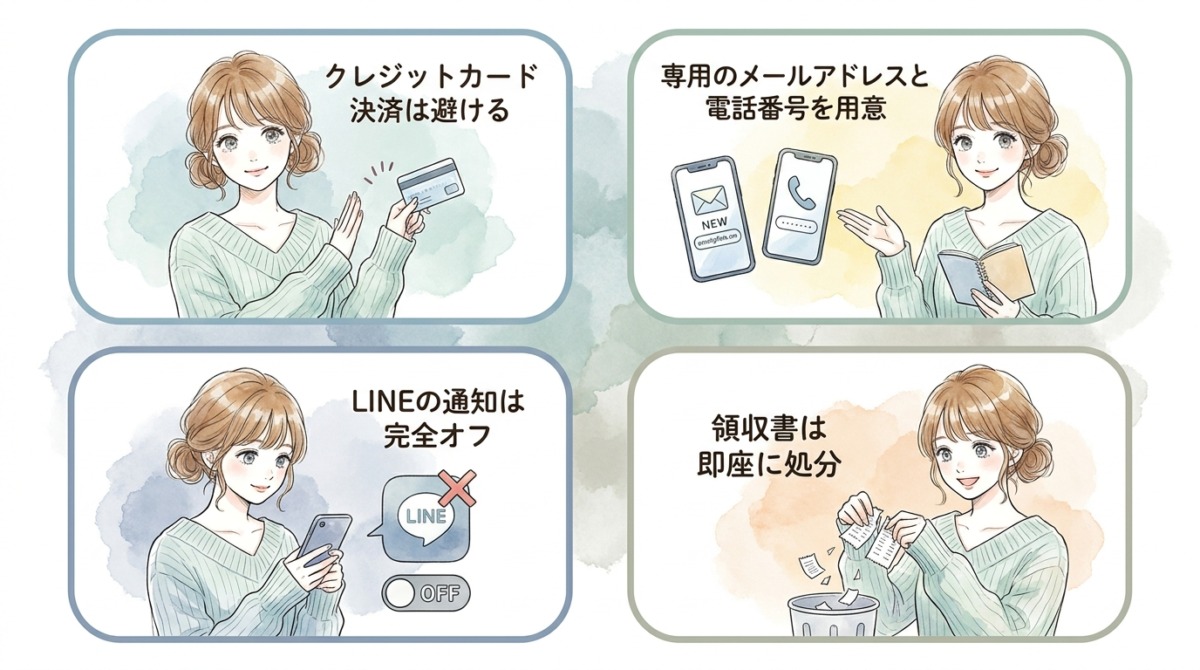 身バレ防止のための支払い方法と予約時の情報管理
