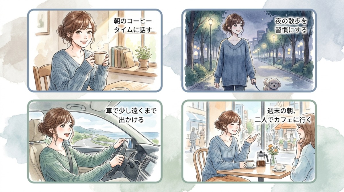 会話のタイミングと場所を意図的にずらすと見える景色が変わる